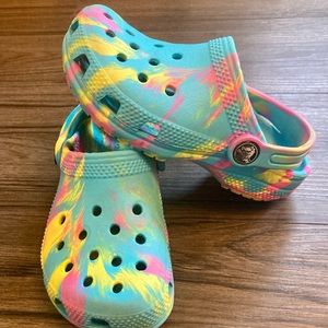 Little kids multicolor Crocs size 11
